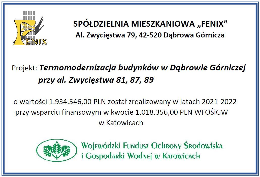 Projekt zrealizowany dzięki WFOSiGW w Katowicach